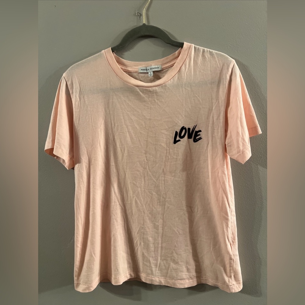Rebecca Minkoff Love Stroke Westin pink Tee t-shirt Size S Short Sleeve 70